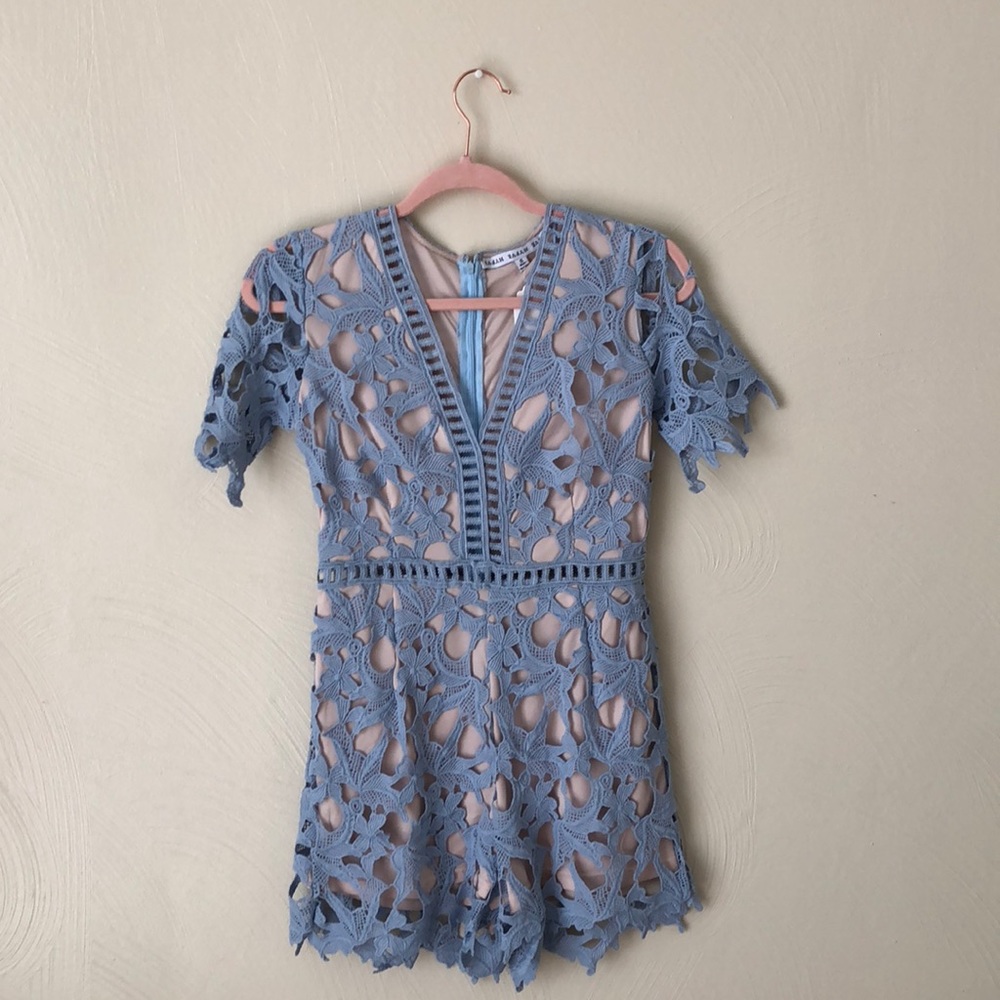 Light blue lace romper